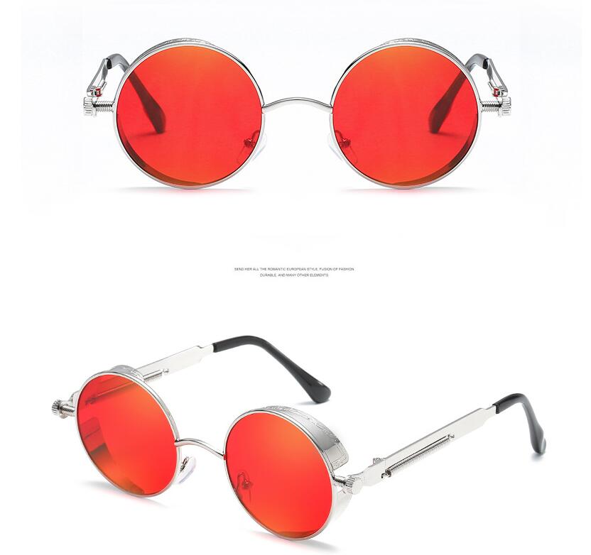 Steampunk Round Metal Sunglasses UV400 – Unisex Vintage Style
