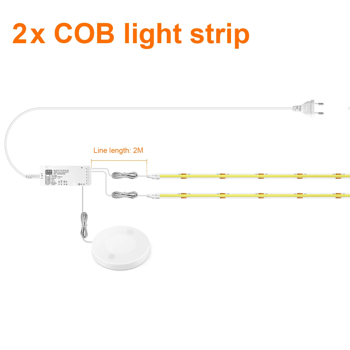 COB LED Motion Sensor Strip Light – 12V Dimmable Under Cabinet & Shelf Lighting