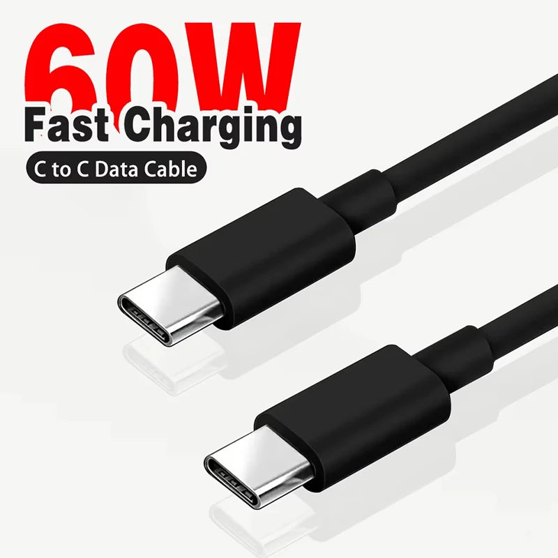 VIKEFON 60W USB-C to USB-C Fast Charging Cable (PD, 1m)