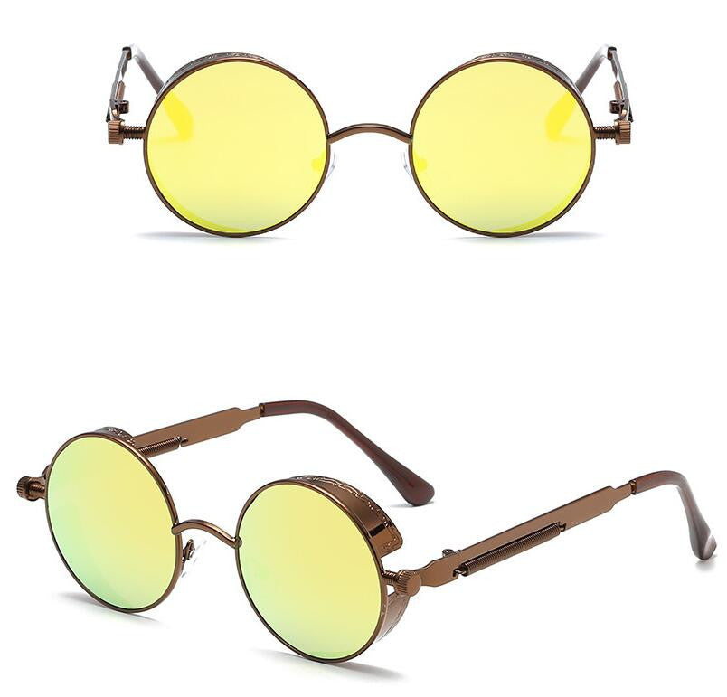 Steampunk Round Metal Sunglasses UV400 – Unisex Vintage Style