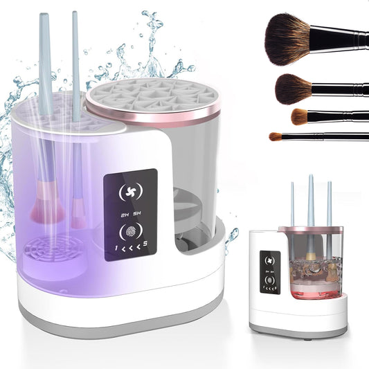Automatic Makeup Brush Cleaner & Dryer – Rechargeable UV Disinfection