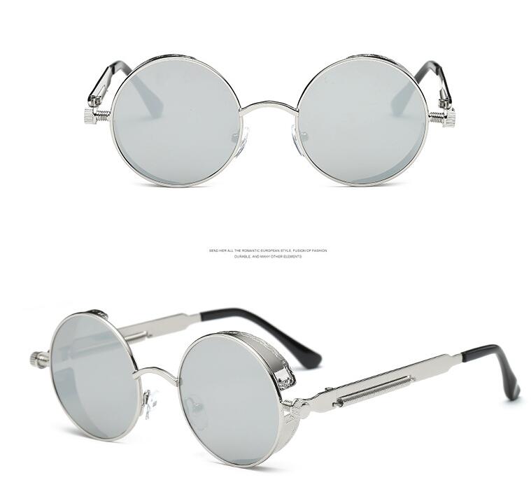 Steampunk Round Metal Sunglasses UV400 – Unisex Vintage Style