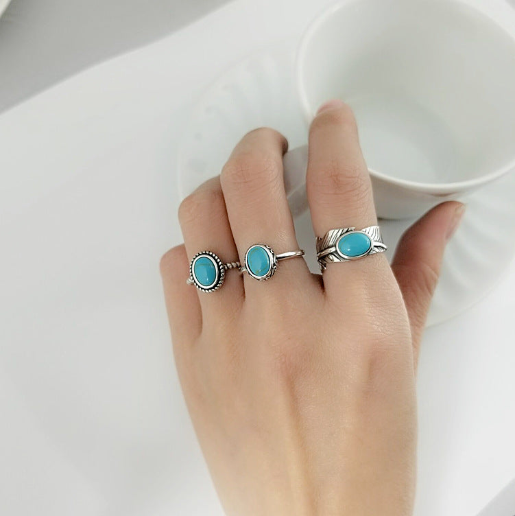 Vintage Feather Ring – 925 Sterling Silver