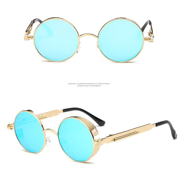 Steampunk Round Metal Sunglasses UV400 – Unisex Vintage Style