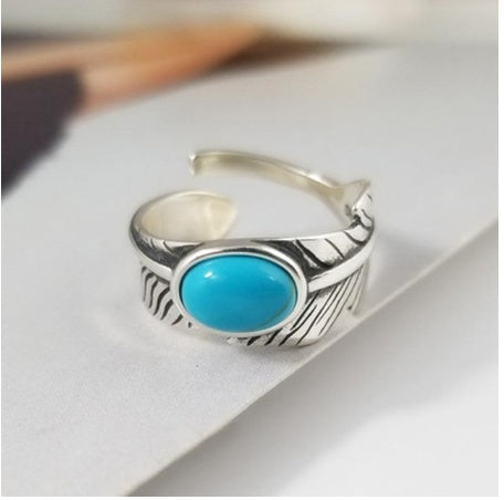 Vintage Feather Ring – 925 Sterling Silver