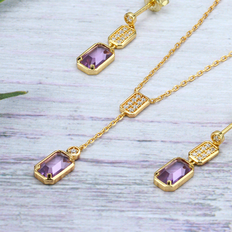 925 Sterling Silver Brazilian Amethyst Jewelry Set