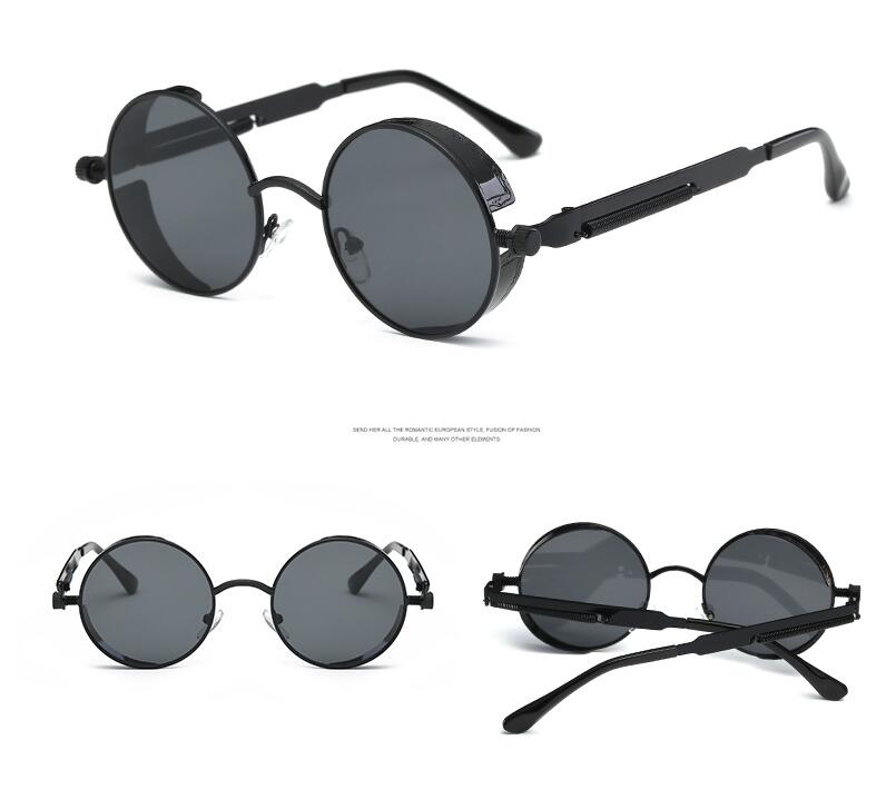 Steampunk Round Metal Sunglasses UV400 – Unisex Vintage Style
