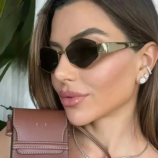 Geometric Polygon Metal Sunglasses – Modern Fashion Edition