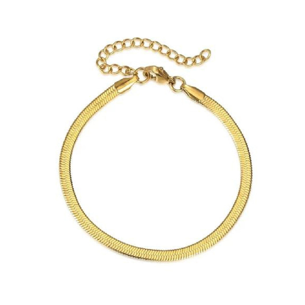Stainless Steel Snake Chain Necklace – Minimalist Flat Design