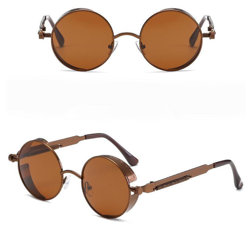 Steampunk Round Metal Sunglasses UV400 – Unisex Vintage Style