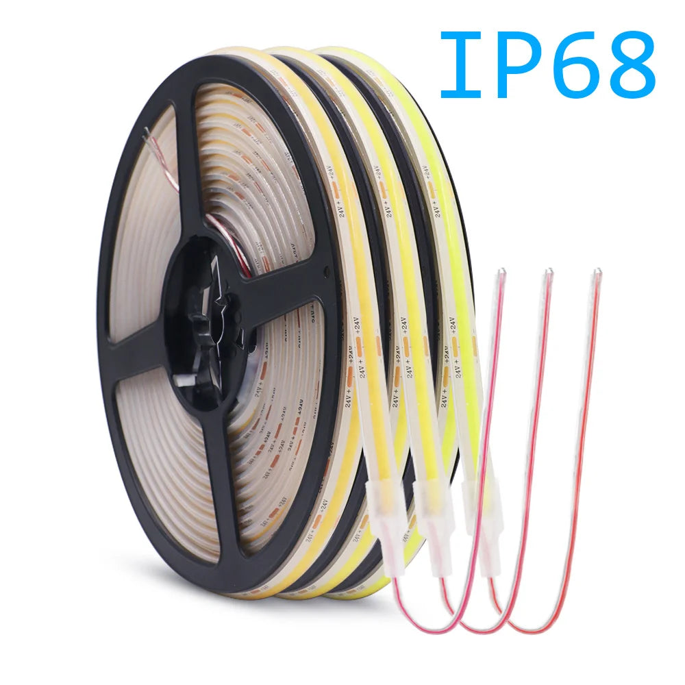 COB LED Strip Light 12V/24V – Waterproof IP68 – 320 LEDs/m High Density
