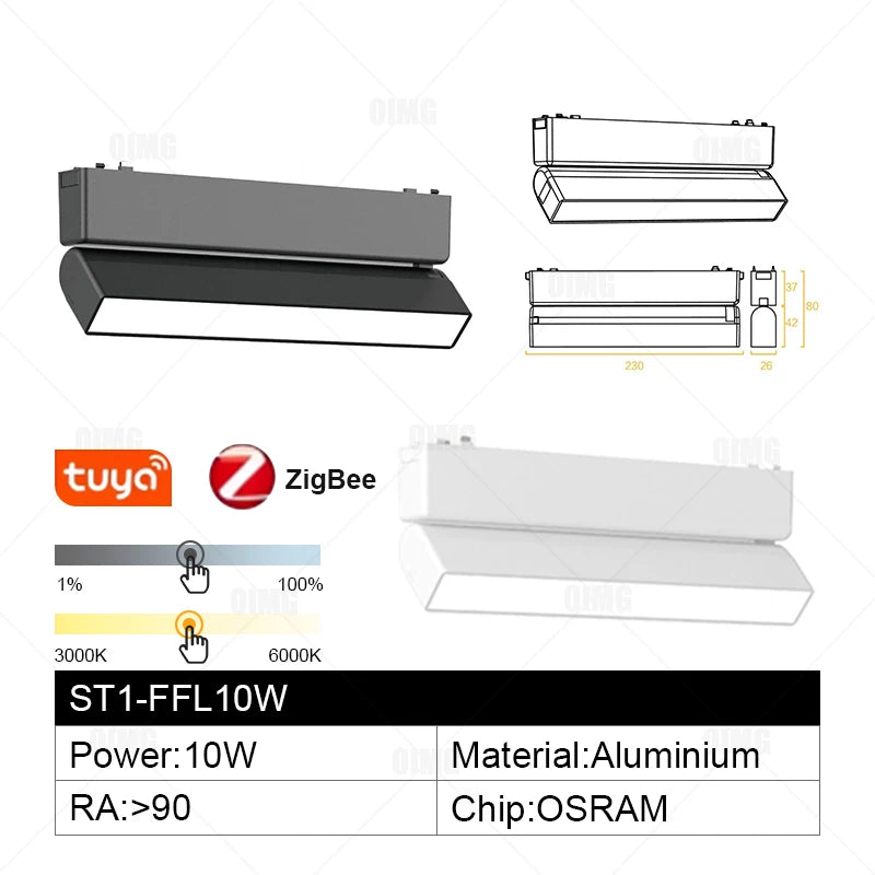 48V Magnetic Track Light System – Ultra Thin 6mm – Tuya Smart Dimming