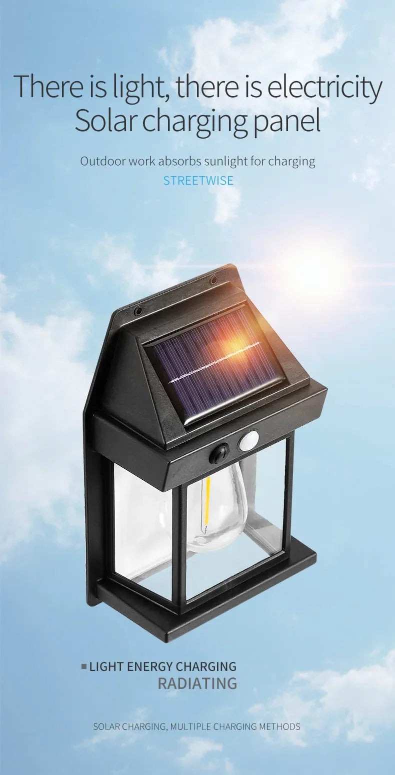 Solar Wall Lantern – Waterproof LED Outdoor Garden Light