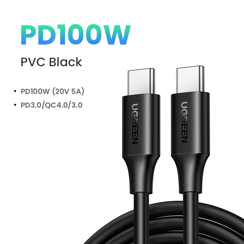UGREEN 100W USB-C to USB-C Fast Charging Cable (PD 5A, E-Marker)MacBook iPhone17 16 iPad Samsung
