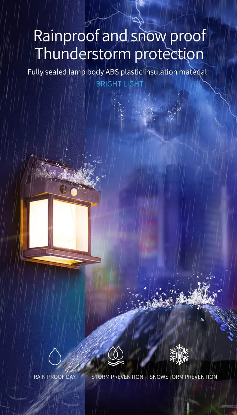 Solar Wall Lantern – Waterproof LED Outdoor Garden Light