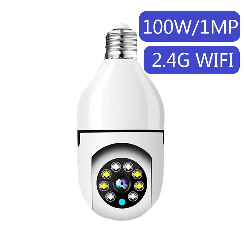5G WiFi E27 Security Camera Bulb – 2MP Night Vision with Motion Tracking