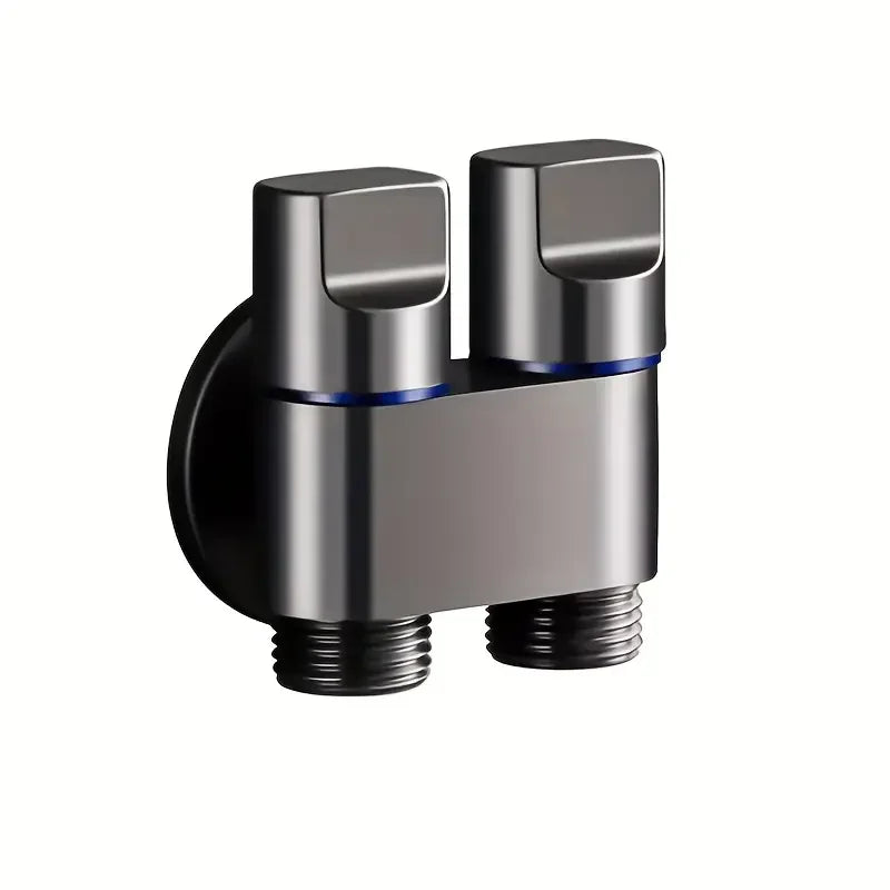 Stainless Steel Dual Outlet Angle Valve – High Flow Bathroom & Laundry Control