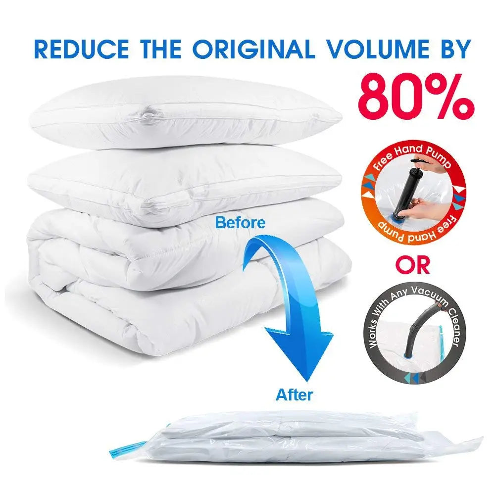 5-Pack Vacuum Storage Bags – Space Saving Bags for Clothes, Bedding & Comforters