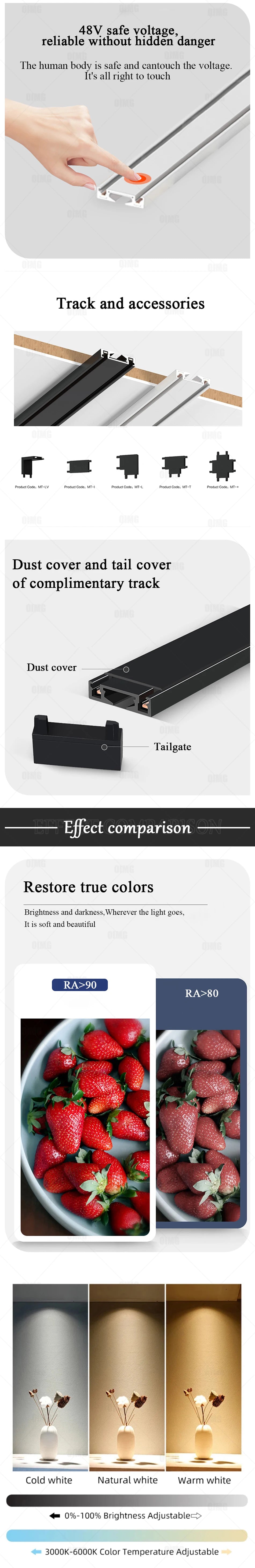 48V Magnetic Track Light System – Ultra Thin 6mm – Tuya Smart Dimming