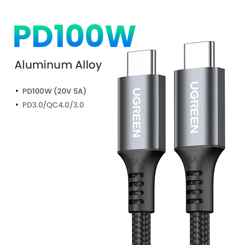 UGREEN 100W USB-C to USB-C Fast Charging Cable (PD 5A, E-Marker)MacBook iPhone17 16 iPad Samsung