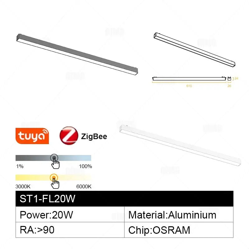 48V Magnetic Track Light System – Ultra Thin 6mm – Tuya Smart Dimming