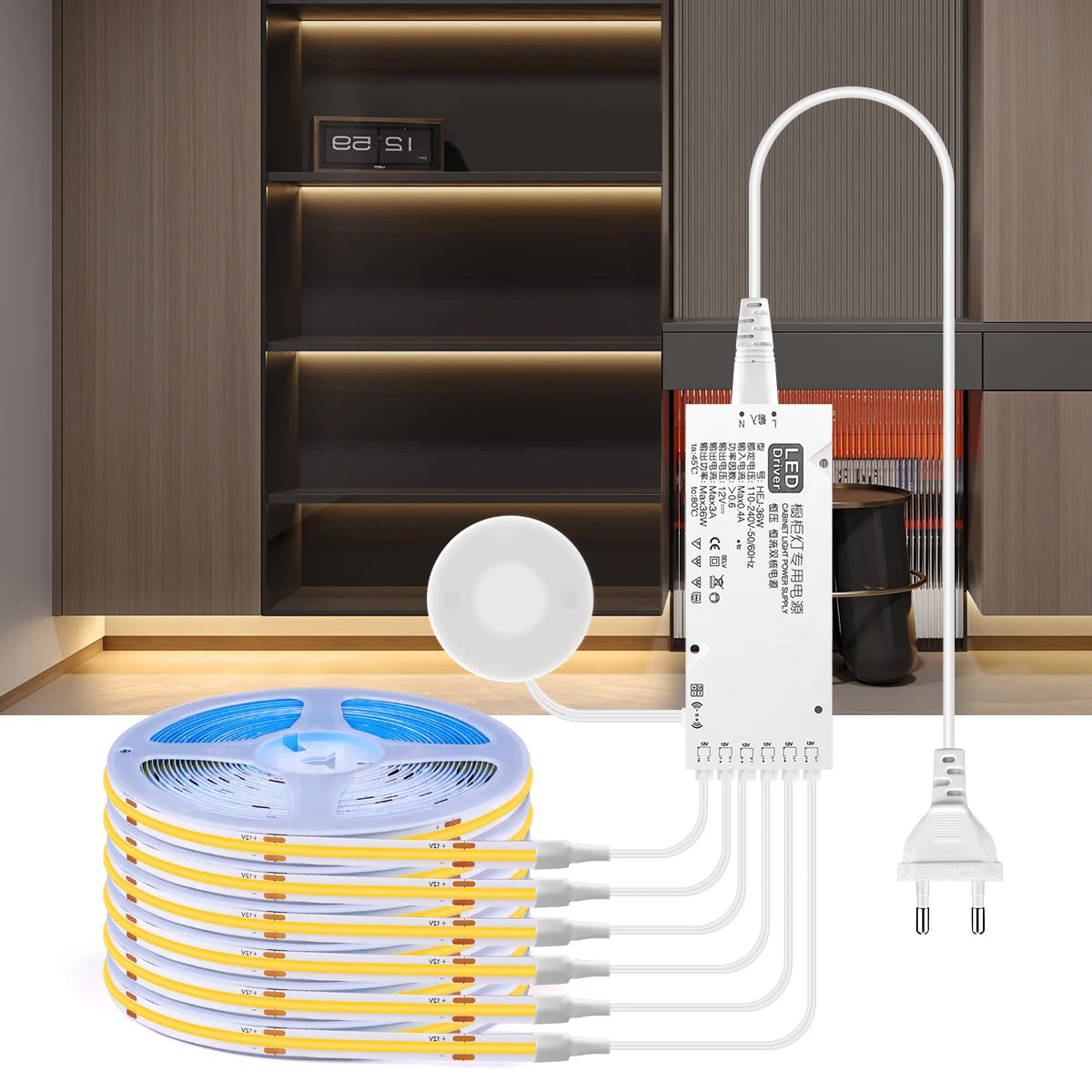 Invisible Touch LED Strip Light – 12V Smart Motion Sensor