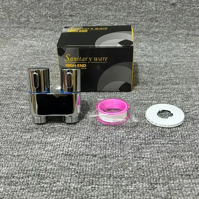 Stainless Steel Dual Outlet Angle Valve – High Flow Bathroom & Laundry Control