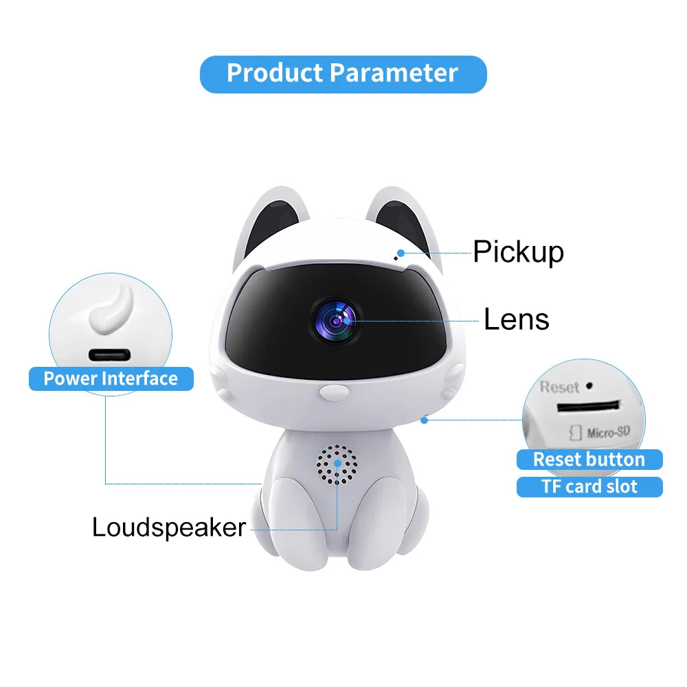 Smart Indoor WiFi Camera for Baby & Pets – Two-Way Audio & Motion Tracking