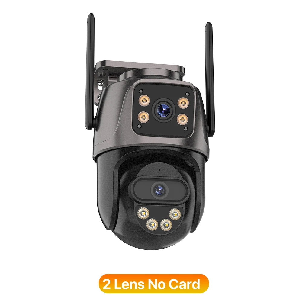 3-Lens Outdoor WiFi Security Camera – AI Human Detection, PTZ & Night Vision