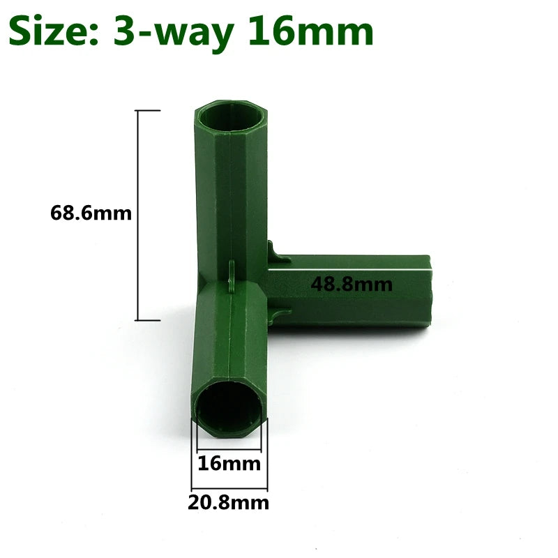 Modular Garden Frame Connectors – Greenhouse & Plant Support Joints (8–20mm)