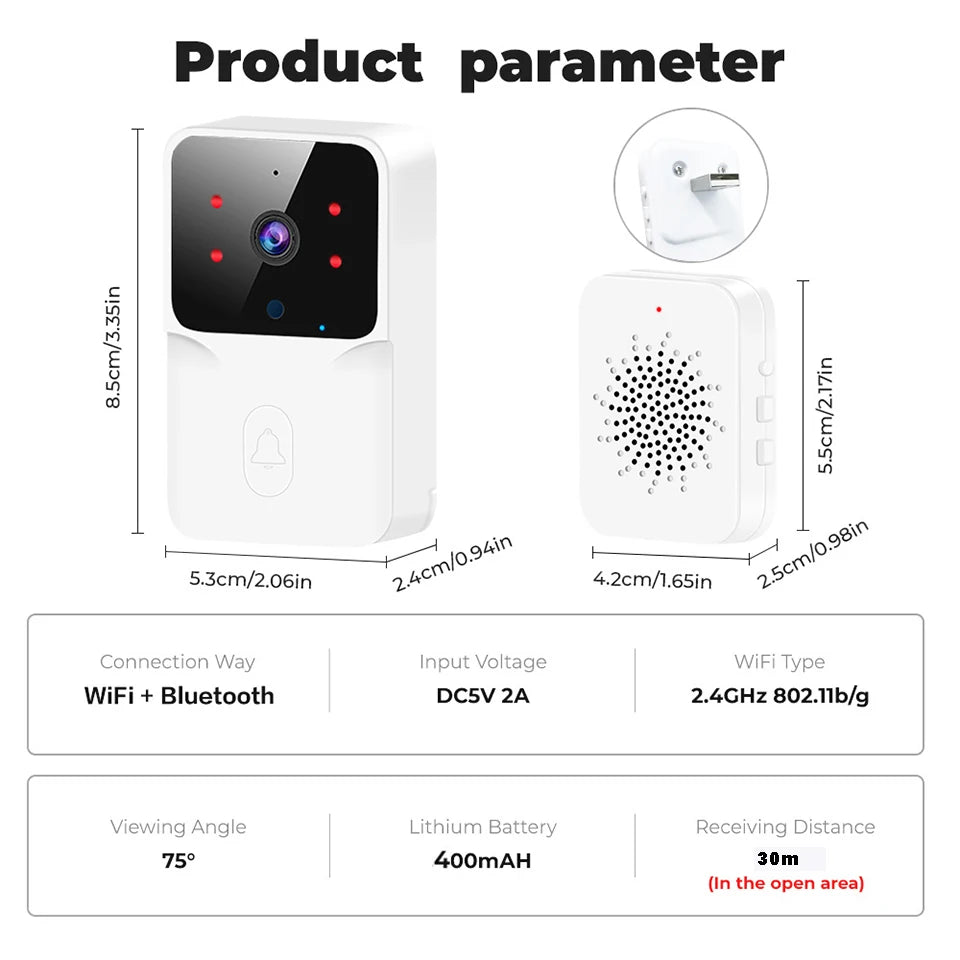 Smart Wi-Fi Video Doorbell Camera – See Who’s at Your Door, Anytime