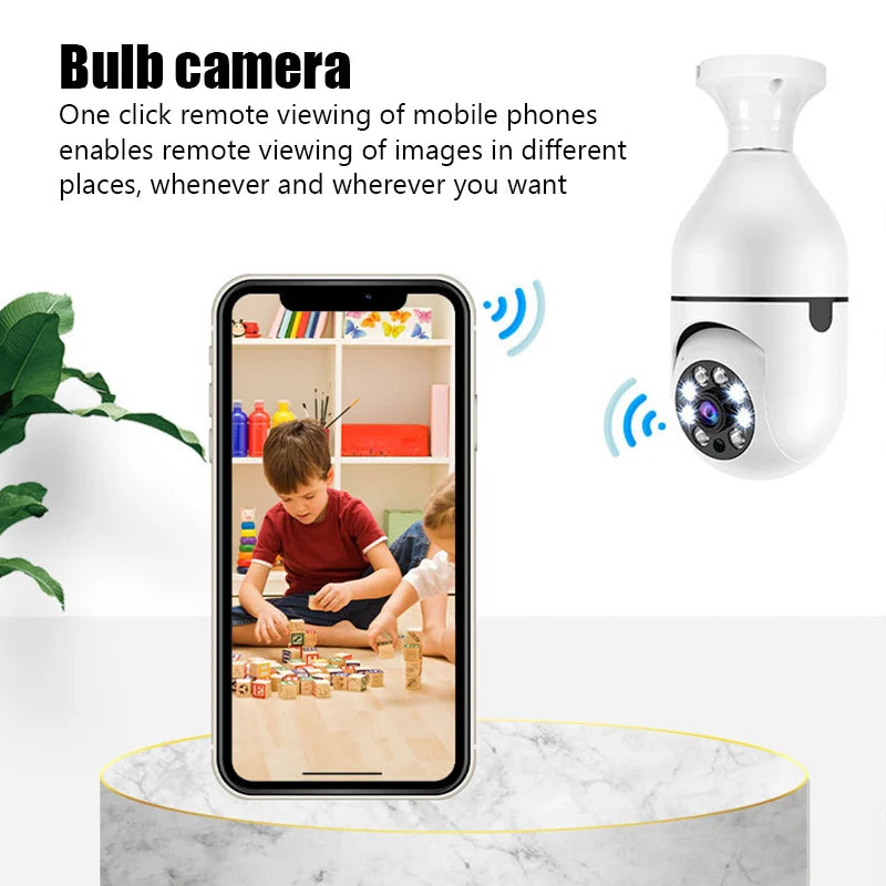 5G WiFi E27 Security Camera Bulb – 2MP Night Vision with Motion Tracking