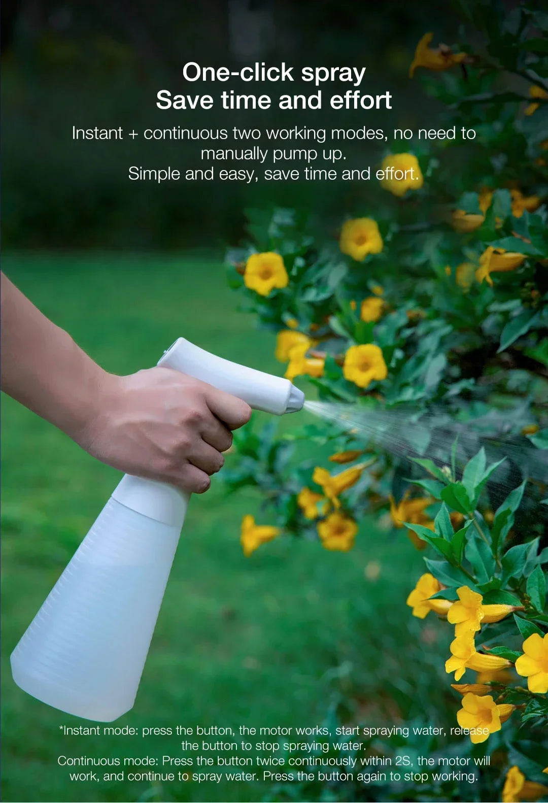 Electric Plant Sprayer – USB Rechargeable – 2 Spray Modes – 500ml / 900ml