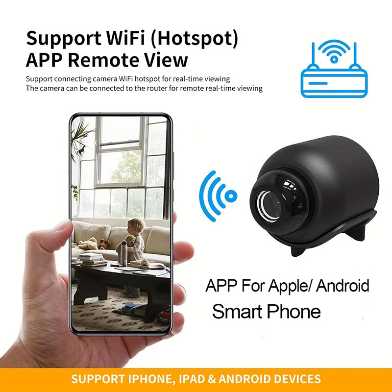 Mini WiFi Camera 1080P HD | Night Vision | Motion Detection | Portable Security Cam