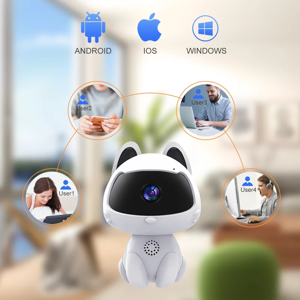Smart Indoor WiFi Camera for Baby & Pets – Two-Way Audio & Motion Tracking