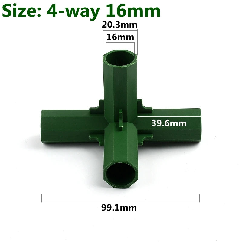 Modular Garden Frame Connectors – Greenhouse & Plant Support Joints (8–20mm)
