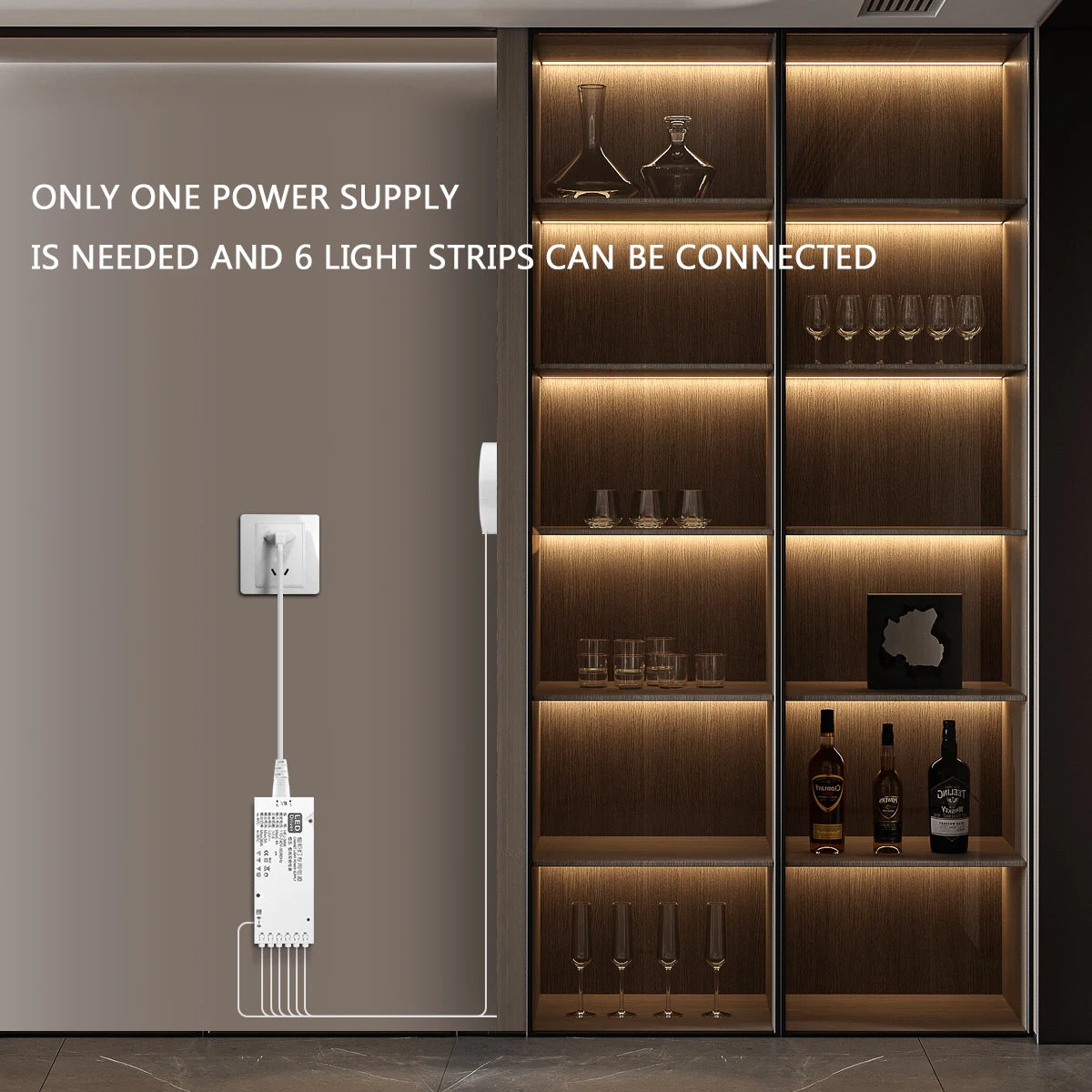 COB LED Motion Sensor Strip Light – 12V Dimmable Under Cabinet & Shelf Lighting