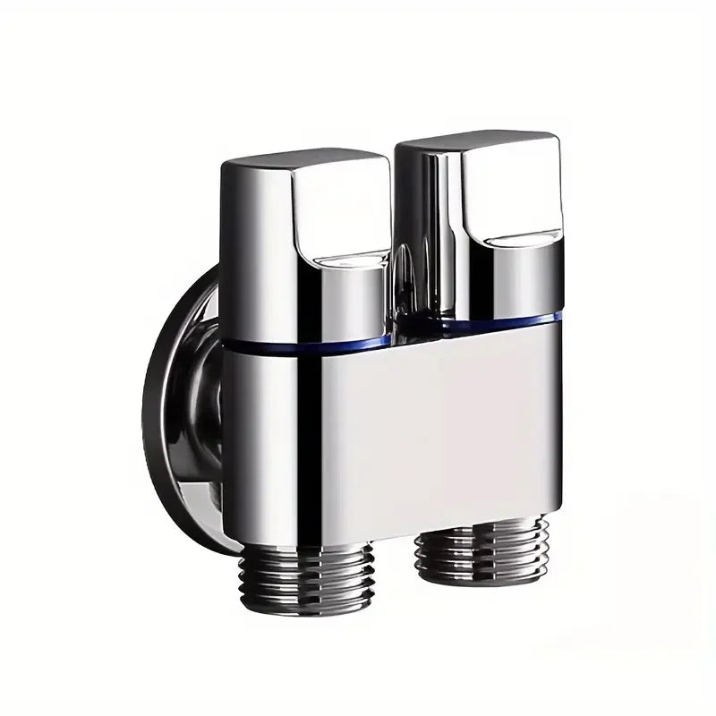 Stainless Steel Dual Outlet Angle Valve – High Flow Bathroom & Laundry Control