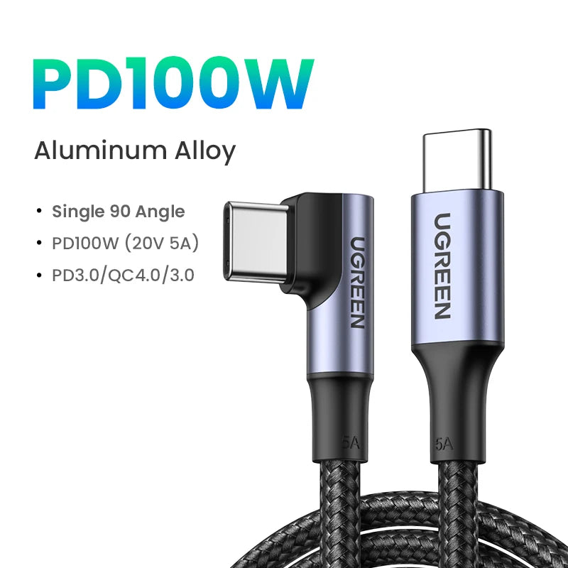 UGREEN 100W USB-C to USB-C Fast Charging Cable (PD 5A, E-Marker)MacBook iPhone17 16 iPad Samsung