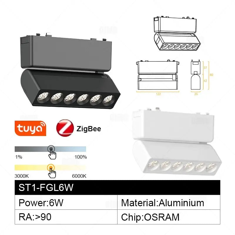 48V Magnetic Track Light System – Ultra Thin 6mm – Tuya Smart Dimming
