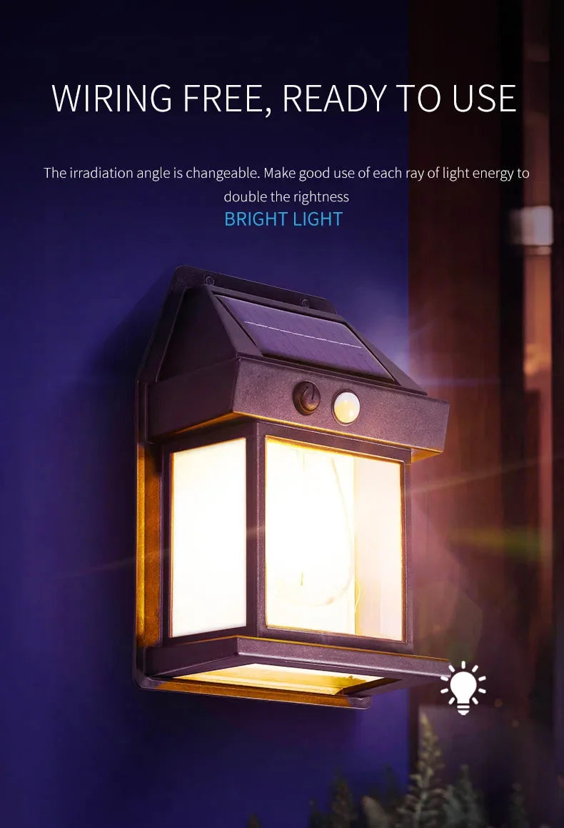 Solar Wall Lantern – Waterproof LED Outdoor Garden Light