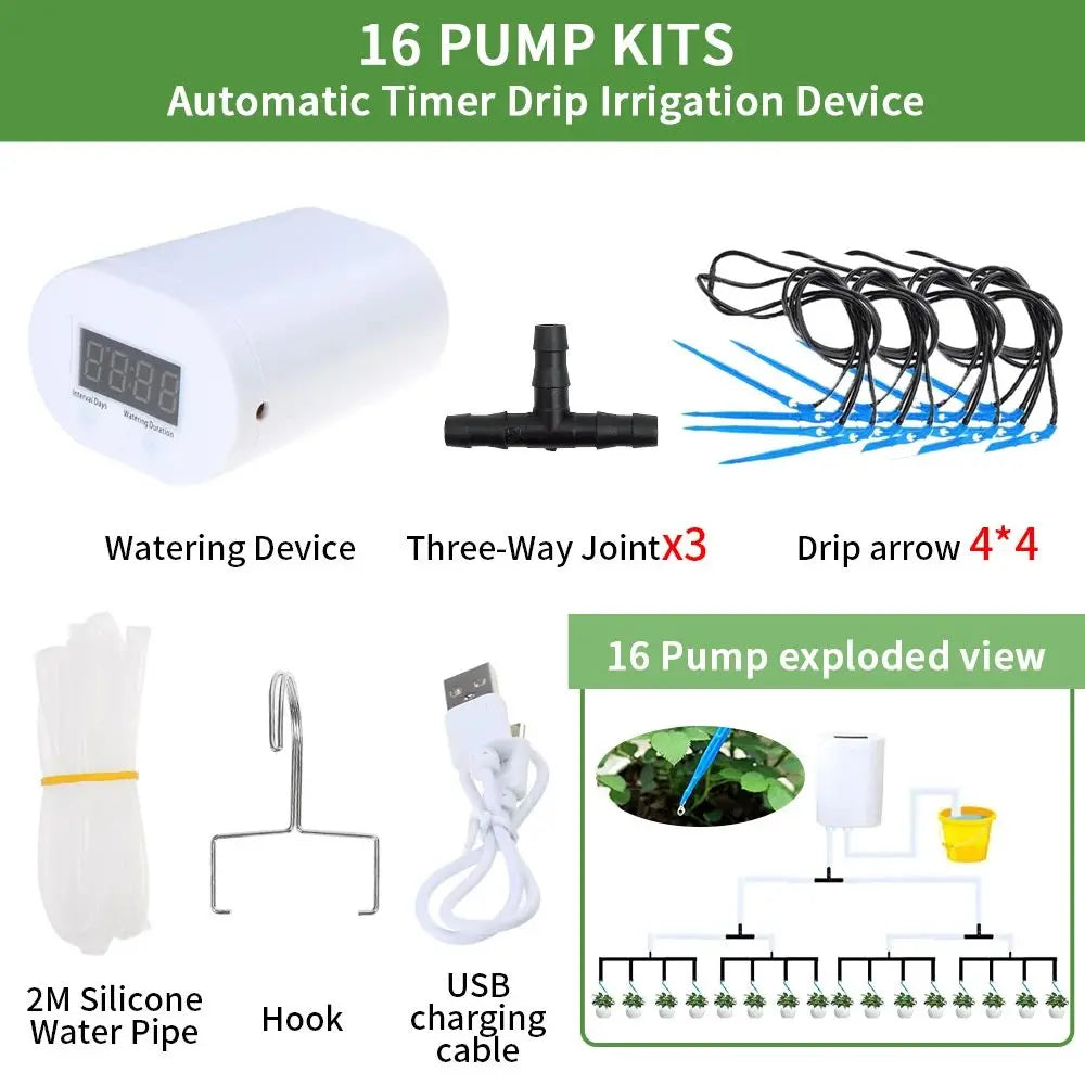 Smart Drip Irrigation Pump Kit – 2 to 16 Head Automatic Watering System