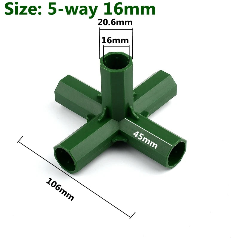 Modular Garden Frame Connectors – Greenhouse & Plant Support Joints (8–20mm)