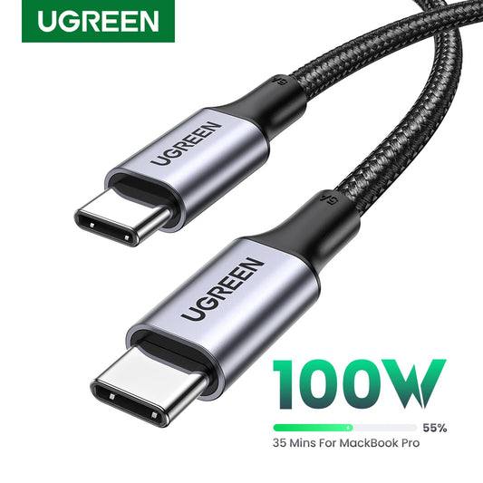 UGREEN 100W USB-C to USB-C Fast Charging Cable (PD 5A, E-Marker)MacBook iPhone17 16 iPad Samsung