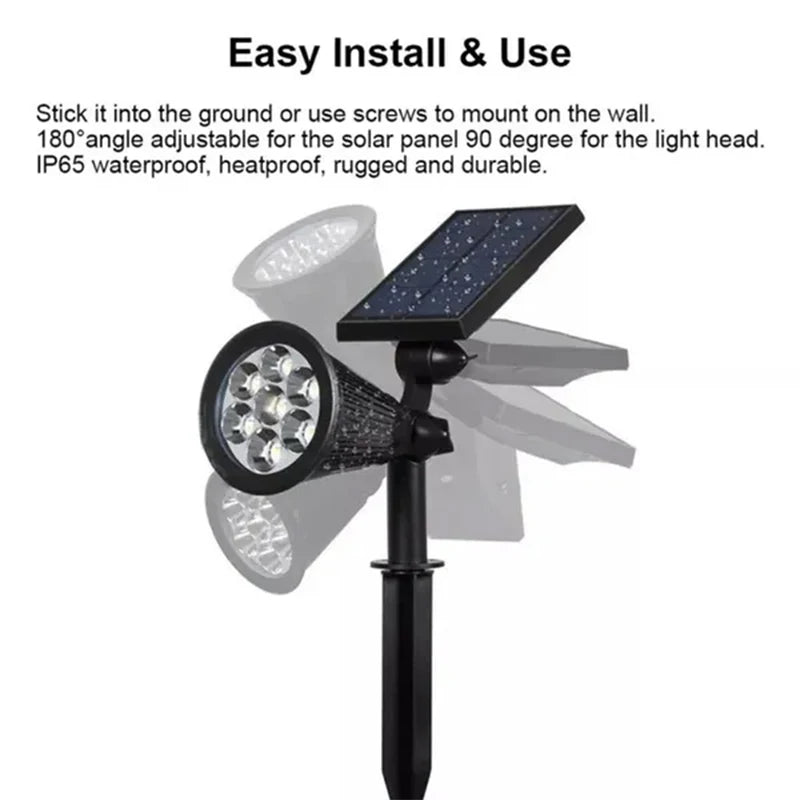 Solar LED Garden Spotlight – Adjustable IP65 Waterproof Landscape Light