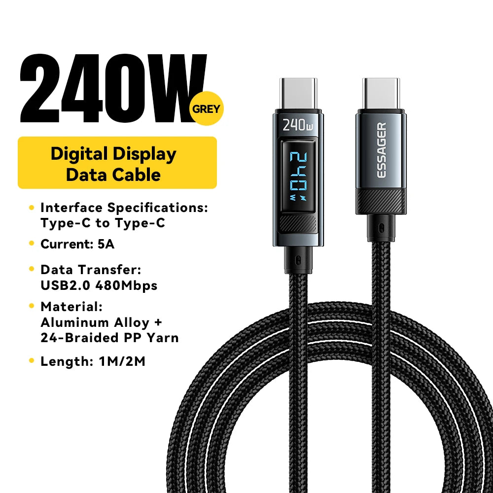 Ultra-Fast 240W USB-C Cable — Power Delivery 3.1 for Laptops & Phones