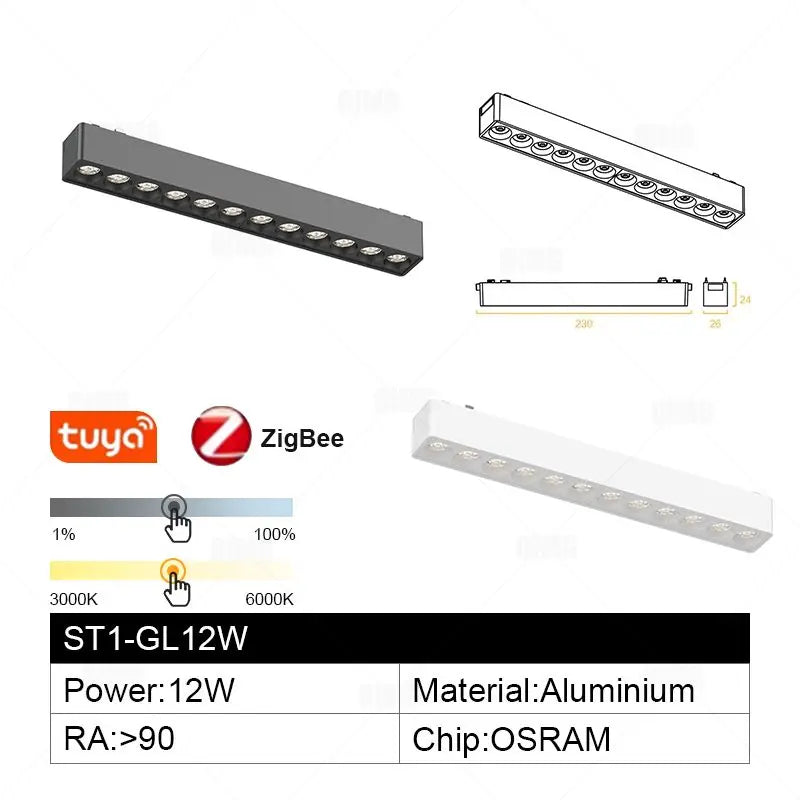 48V Magnetic Track Light System – Ultra Thin 6mm – Tuya Smart Dimming