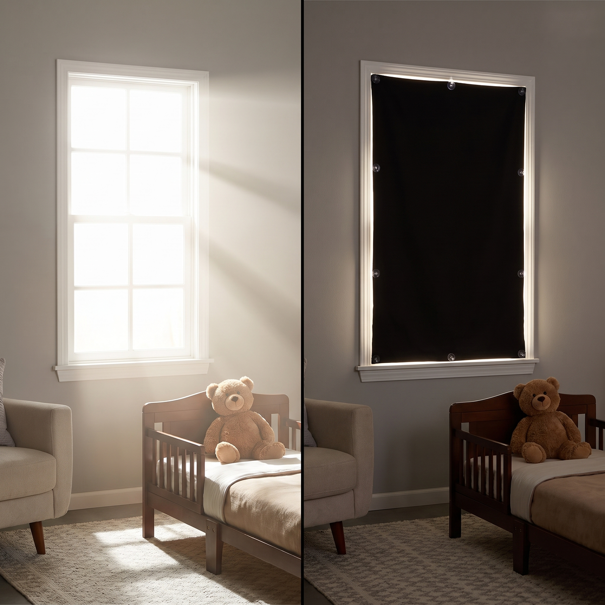 Posturi Kids Portable Blackout Curtain - Suction Cup, No Drilling