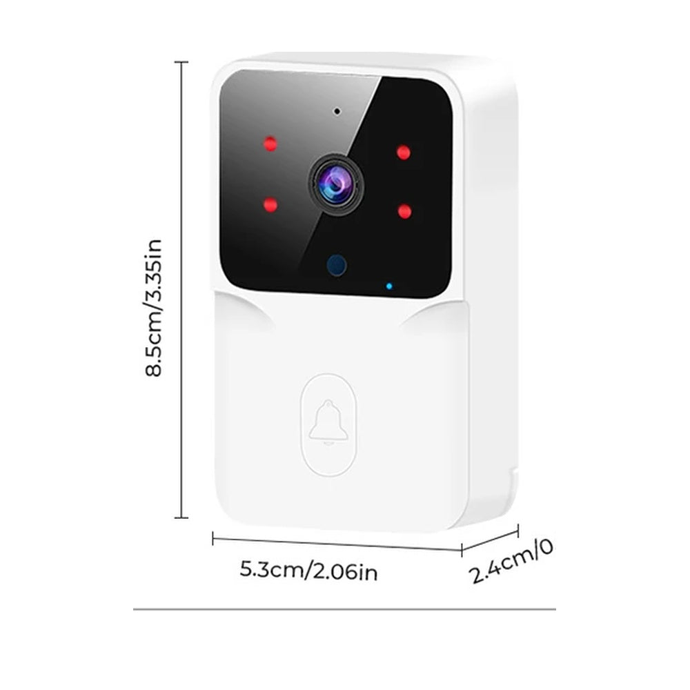 White smart Wi-Fi video doorbell camera for front door home security